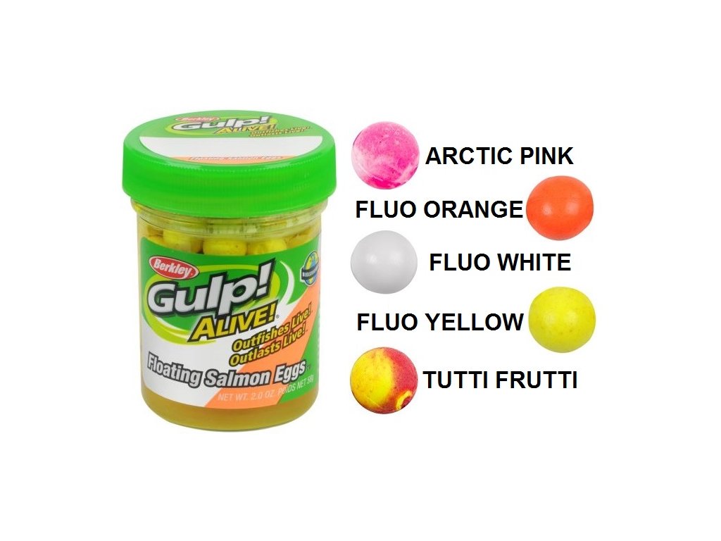 Berkley Gulp Alive Floating Salmon Eggs lososové jikry 9 mm - 59 g -  Rybářské NEJ Bruntál