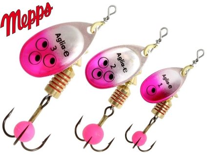 Mepps rotační třpytka Aglia - E Brite Silver Pink