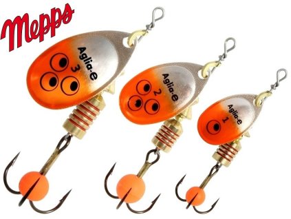 Mepps rotační třpytka Aglia - E Brite Silver Orange