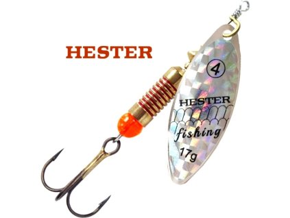 Hester Fishing rotační třpytka Willow Silver Holo Scales