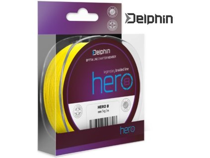 Delphin pletená šňůra HERO 8 fluo žlutá 300 m