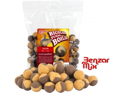 Benzar Mix Bicolor Turbo boilies Fish-Plum 250 g