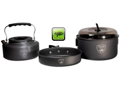 Giants Fishing sada nádobí s konvičkou 3 Piece Pan & Kettle Set