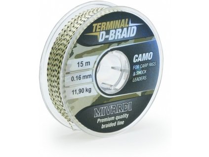 Mivardi Terminal D-Braid Camo pletená šňůra 15 m