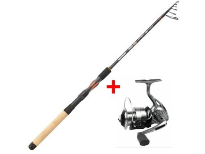 Garbolino prut Proxima JetSpin Tele M 2,10m, 10-30g + naviják Strike 301 FD