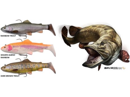Gumové nástrahy Savage Gear 4D Trout Rattle Shad 12,5 cm/35 g
