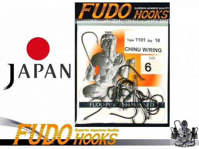 Háčky Fudo Chinu W/Ring s očkem / balení