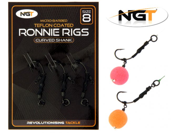 NGT montáž Ronnie Rig & Teflon Hooks 3 pcs