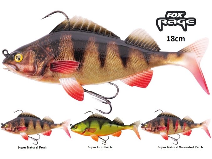 Gumové nástrahy FOX Rage Replicant Perch s realistickým barevným zpracováním 18 cm okouna, perfektním chodem a vysoce kvalitními háčky, které jsou pro vláčecí nástrahy nezbytné.