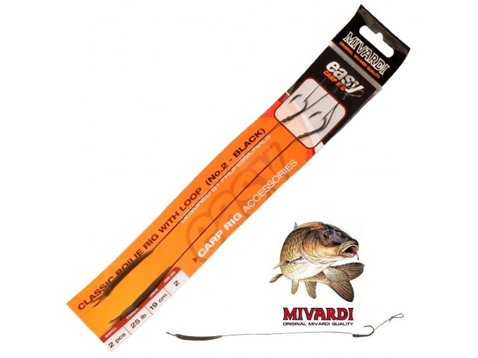 Boilies návazce Mivardi Classic boilie rig Easy Black s očkem