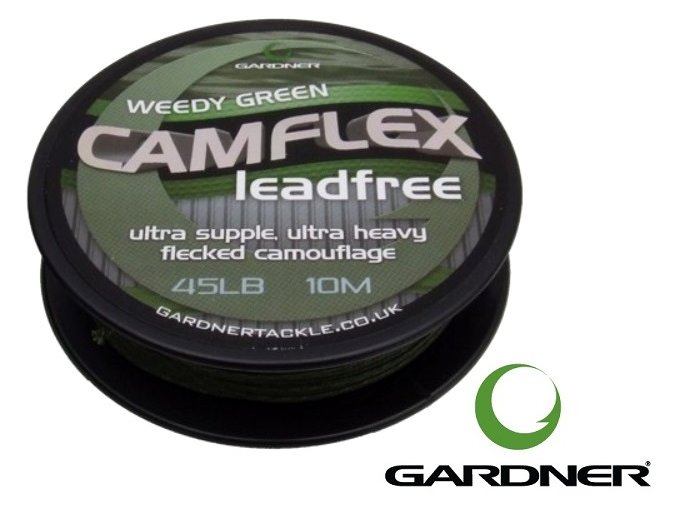 Gardner bezolovnatá šňůrka Camflex Leadfree Weedy Green 10 m