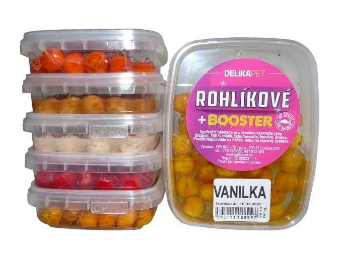 Delikapet rohlíkové boilies + booster 12 mm/60 g