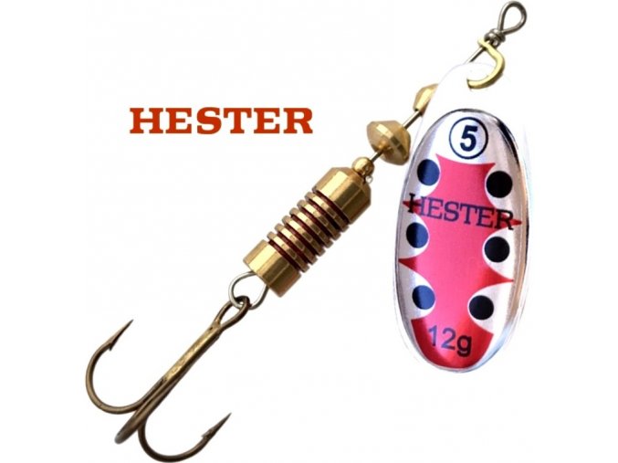 Hester Fishing rotační třpytka Ospray Silver/Red Black Dots