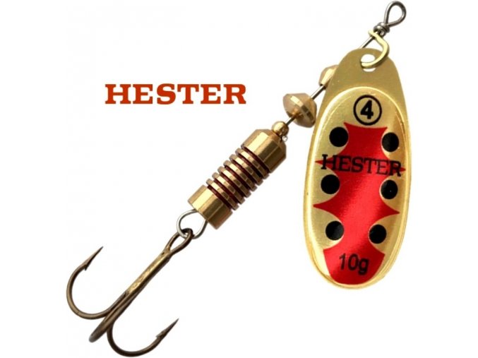 Hester Fishing rotační třpytka Ospray Gold Red Black Dots
