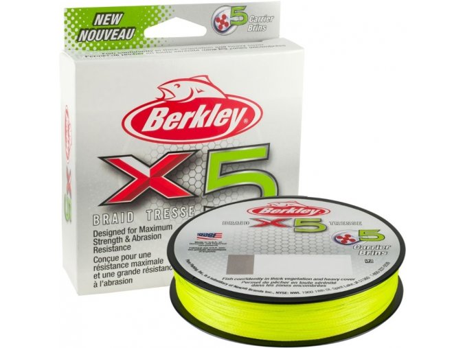 Berkley X5 Flame Green pletená šňůra 150 m