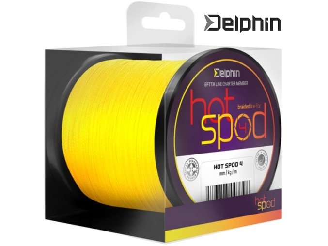Delphin HotSPOD 4 pletená šňůra žlutá 0,14 mm/300 m