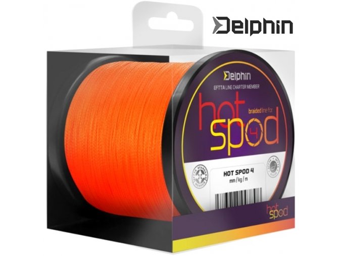 Delphin HotSPOD 4 pletená šňůra oranžová 0,14 mm/300 m
