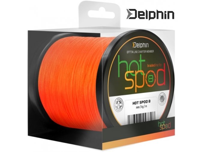 Delphin HotSPOD 8 pletená šňůra oranžová 0,14 mm/300 m