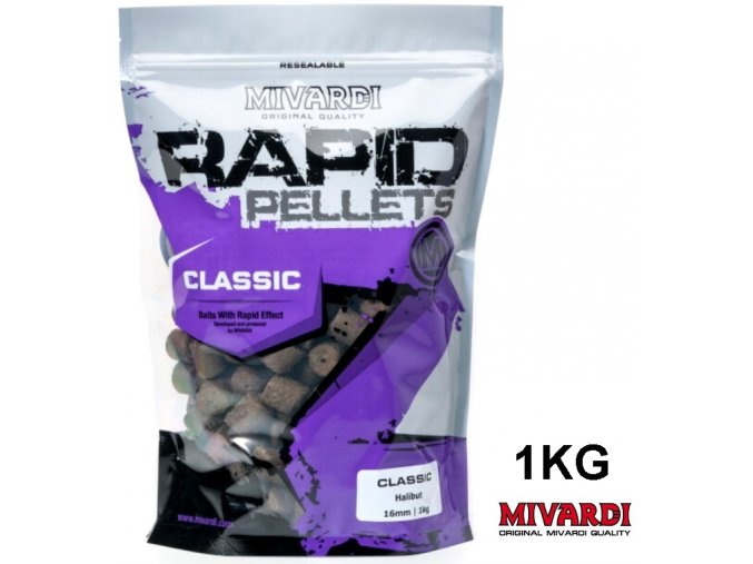 Pelety Mivardi Rapid Pellets Classic Halibut 1 kg