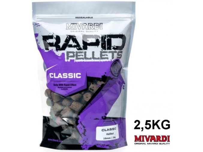 Pelety Mivardi Rapid Pellets Classic Halibut 2,5 kg