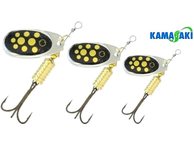 Kamasaki rotační třpytka Gold Star Blackbird Gold Spotted Black