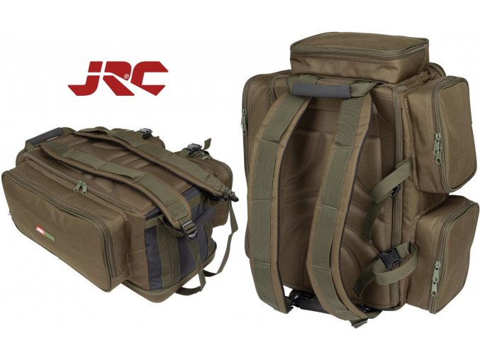 Rybářský batoh JRC Defender Backpack XL s objemem 80L a multifunkční konstrukcí s možností vytvoření rybářské tašky.