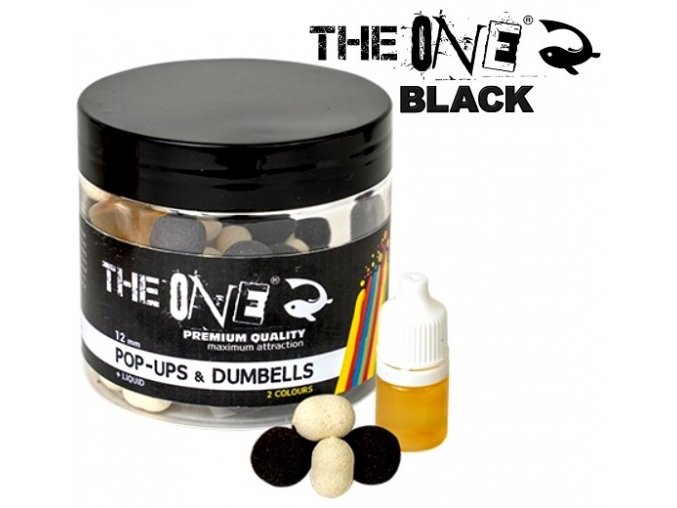 Plovoucí boilies The One Black Pop-Up & Dumbells Squid - Plum 50 g + Liquid