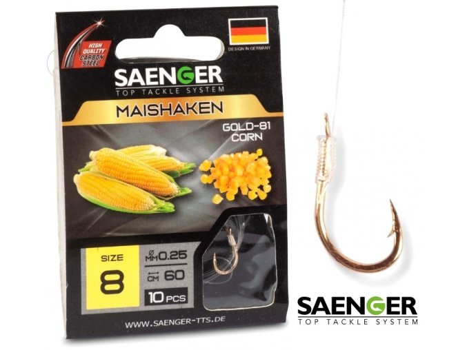 Navázané háčky pro lov na kukuřici Saenger Maishaken Gold-81