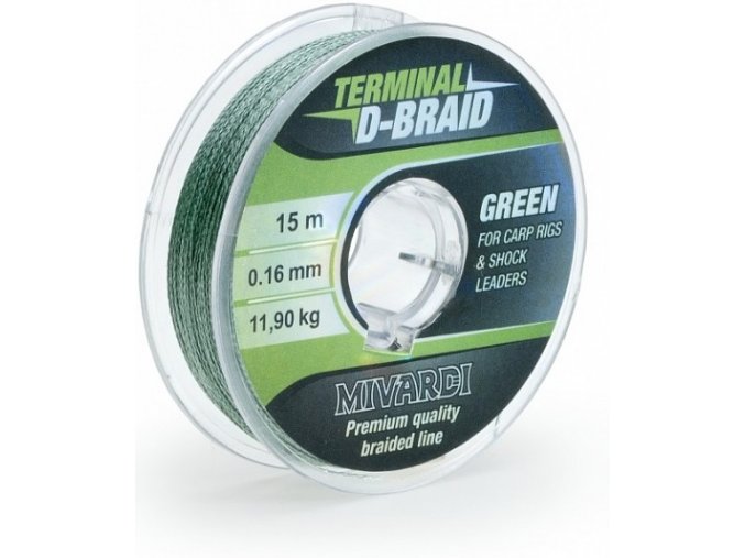 Mivardi Terminal D Braid Green pletená šňůra 15 m