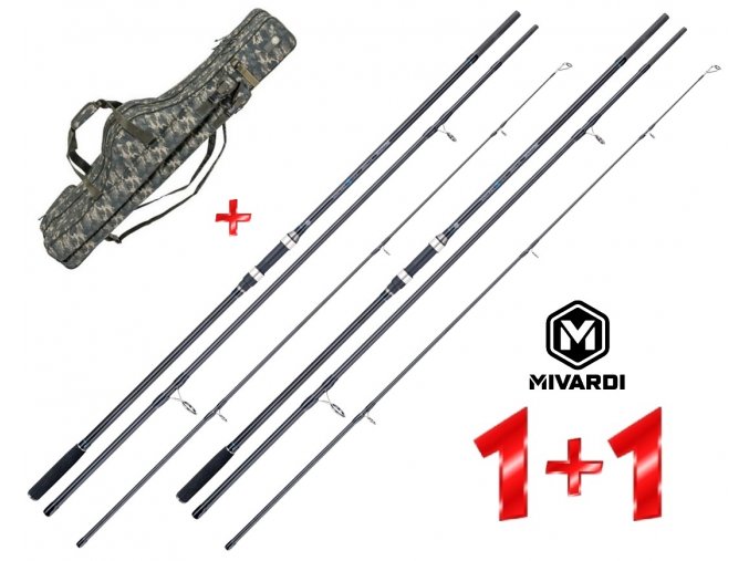 Mivardi 2x prut Sentinel Carp 360SH + obal Multi Camo 130