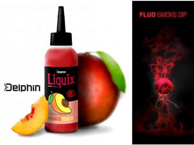 Delphin Fluo dip D SNAX LiquiX Mango-Broskev 100 ml