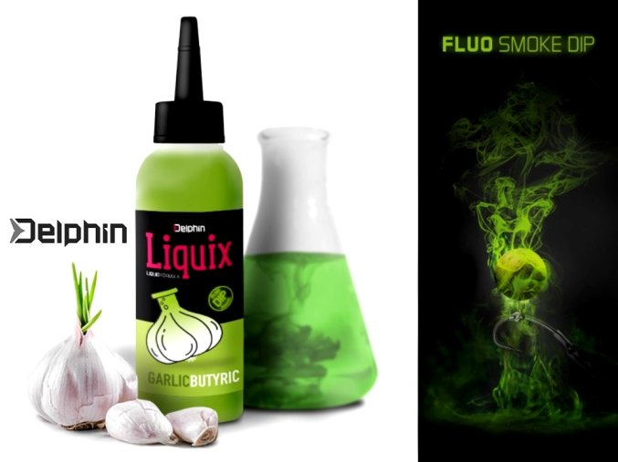 Delphin Fluo dip D SNAX LiquiX Česnek-Butyric 100 ml