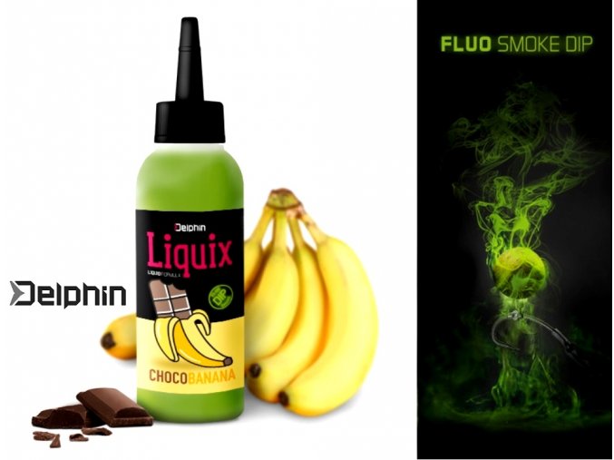 Delphin Fluo dip D SNAX LiquiX Čokoláda-Banán 100 ml
