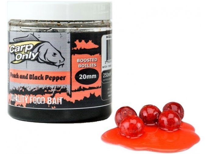 Boilies v dipu Carp Only Peach & Black Pepper 250 ml