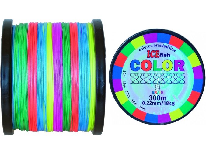 Pletená šňůra ICE Fish Color 8 Braid - 300 m