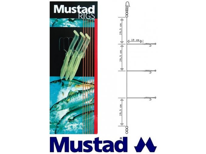 Mustad mořský návazec Three Hook Vibro Eel Rig T38 - 3 ks