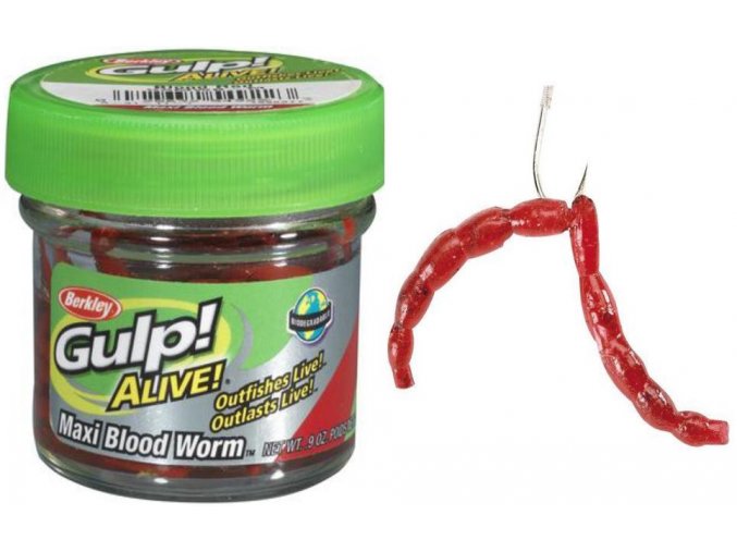 Berkley Gulp Alive Maxi Blood Worm patentky velké červené 59 g