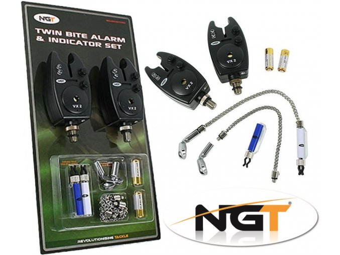 NGT sada hlásičů VX-2 Twin Bite Alarm & Indicator Set + baterie zdarma