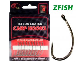 Zfish teflonové háčky Curved Shank Barbless 10 ks