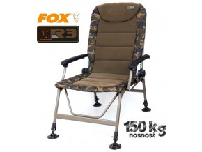 Rybářské křeslo FOX R3 Camo Recliner Chair