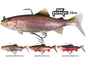Gumové nástrahy FOX Rage Replicant Trout s realistickým barevným zpracováním 23 cm pstruha, perfektním chodem a vysoce kvalitními háčky, které jsou pro vláčecí nástrahy na candáty, štiky, sumce a další dravé ryby nezbytné.