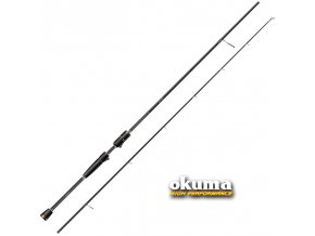 Přívlačový prut na okouny Okuma Psycho Perch UFR Spin s délkou 190 cm, luxusní dělenou rukojetí, CCS Seaguide očky a ultralehkým blankem s ideální vrhací zátěží 3-18 g.