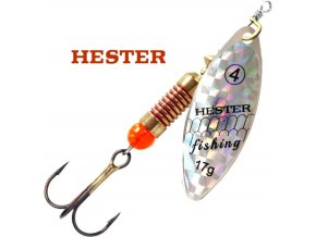 Hester Fishing rotační třpytka Willow Silver Holo Scales