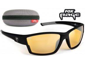 FOX Rage polarizační brýle Sunglasses Matt Black Frame/Amber Lense Wraps