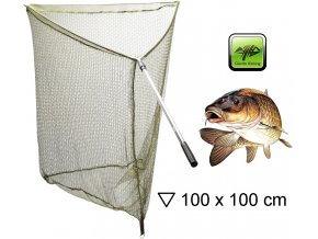 Giants Fishing podběráková hlava Carp Net Head 100x100 cm + rukojeť - AKČNÍ SET