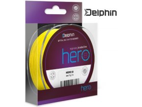 Delphin pletená šňůra HERO 8 fluo žlutá 117 m