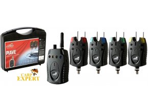 Carp Expert Piave Wireless Bite Alarm Set 4+1 sada signalizátorů záběru