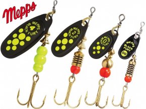 MEPPS rotační třpytka Black Fury Chartreuse Dot