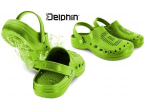 Pantofle Delphin OCTO limetkově zelené