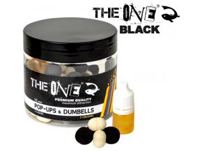 Plovoucí boilies The One Black Pop-Up & Dumbells Squid - Plum 50 g + Liquid